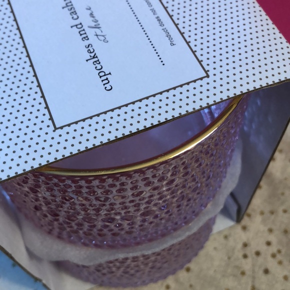 NWT cupcakes and cashmere 2-piece pink w/ gold rim glass mug set. - Picture 6 of 6